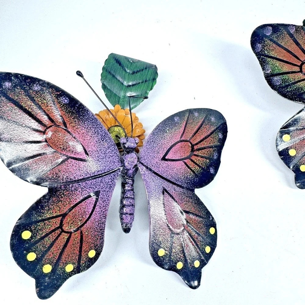 Metal‎ Butterfly Garden Decor Spring Clip On Plant Pot Art Set READ